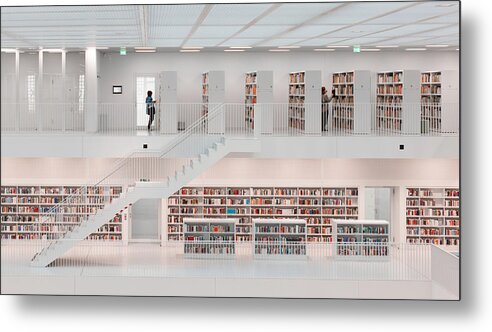 Library Metal Print featuring the photograph In The Library by Hans Martin Doelz