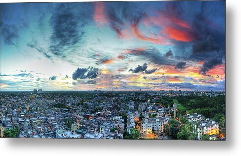 Tranquility Metal Print featuring the photograph Kolkata At Sunset by Photography By Shankhasd
