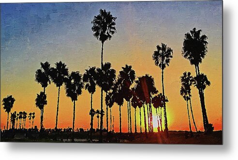Los Angeles Metal Print featuring the painting Los Angeles, Venice Beach - 01 by AM FineArtPrints