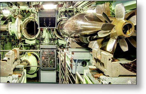 Nuclear Submarine Torpedo Room Metal Print featuring the photograph Nuclear submarine torpedo room by Weston Westmoreland