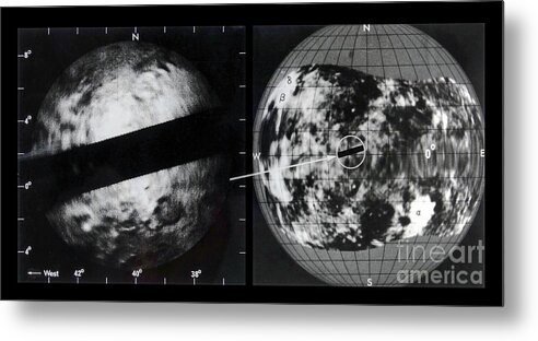 Surface Metal Print featuring the photograph Radar Map Of Venus by Nasa/vrs/science Photo Library