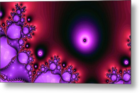 Fractal Metal Print featuring the digital art Red Glowing Bliss Abstract by Don Northup
