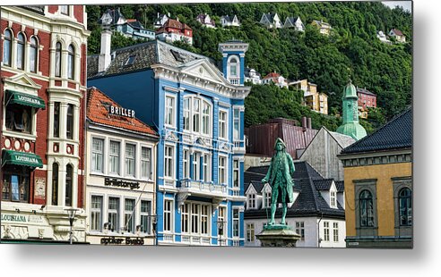 Statue Metal Print featuring the photograph Statue Of Ludvig Holberg, Bergen, Norway by John Wang