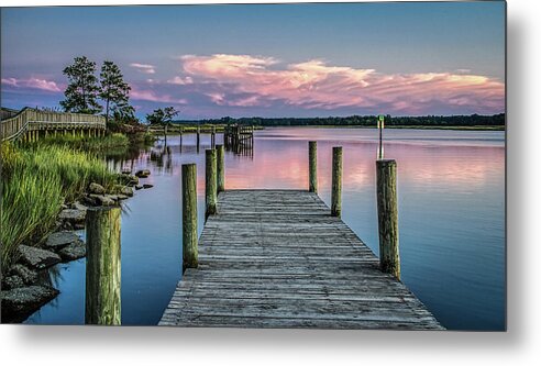 Denbigh Pier Metal Print featuring the photograph Sunset in Eastern Sky by Jerry Gammon