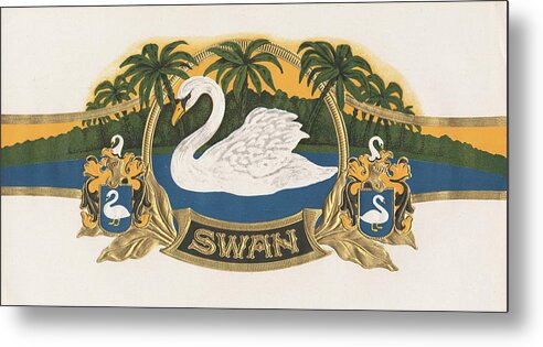 ?swan? Metal Print featuring the painting Swan by Art Of The Cigar