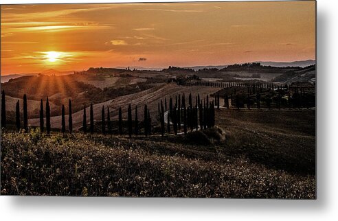 Italy Metal Print featuring the photograph Tuscan Sunset by Fred Greco