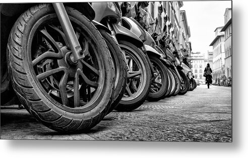 Street Metal Print featuring the photograph Wheels by Tommaso Pessotto