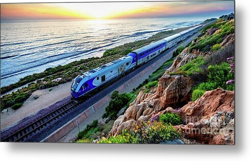 Amtrak Metal Print featuring the photograph The Amtrak 584 to San Diego by David Levin