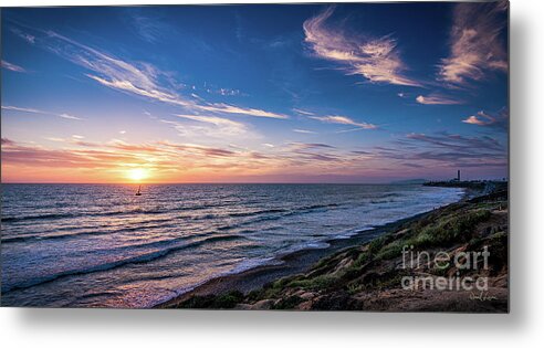 Beach Metal Print featuring the photograph A Glorious Sunset at North Ponto, Carlsbad State Beach by David Levin