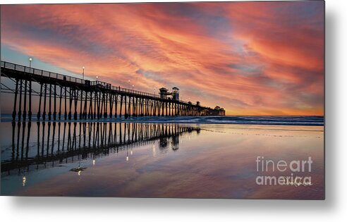 Beach Metal Print featuring the photograph Big Reflections at Low Tide by David Levin