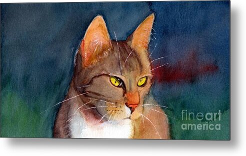 Cat Metal Print featuring the painting Cat Whiskers by Vicki B Littell
