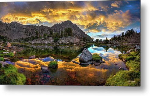 Nature Metal Print featuring the photograph Chamberlain Lake White Clouds Idaho by Leland D Howard