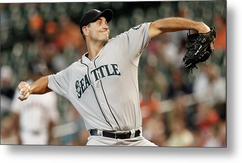 American League Baseball Metal Print featuring the photograph Chris Young by Bob Levey