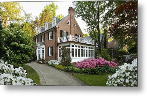 Temptation Metal Print featuring the photograph Colonial house on a Spring day by Greg Pease