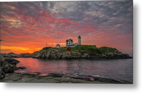 Atlantic Metal Print featuring the photograph Dawn at the Nubble 2 by Steven Ralser