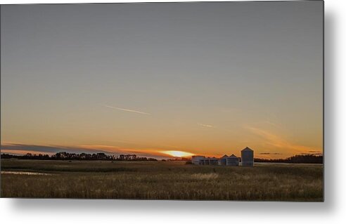 Granaries Metal Print featuring the photograph Granaries at sunset by Lisa Mutch