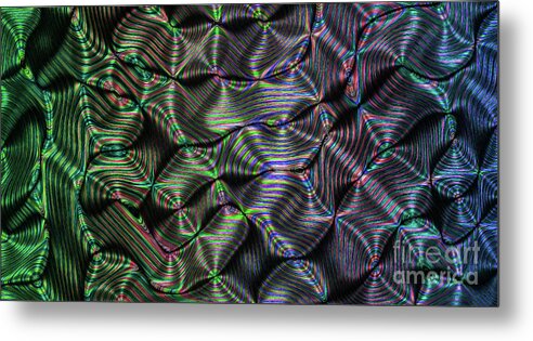 Abstract Metal Print featuring the digital art Greens, Pinks and Blues #21 by Paul Hunn