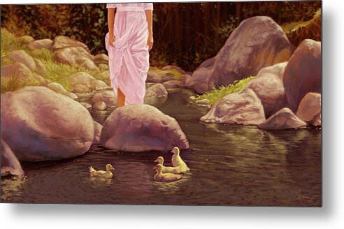 Easter Metal Print featuring the painting Innocence of nature by Hans Neuhart