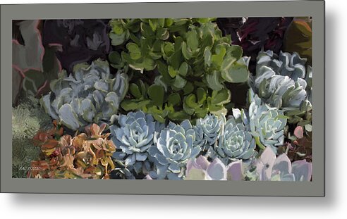 Succulents Metal Print featuring the digital art Magical Succulents by Beth Cornell
