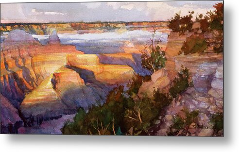 Arizona Metal Print featuring the painting Mist in the Canyon by Steve Henderson