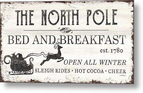 Christmas Metal Print featuring the painting North Pole Bed and Breakfast by Debbie DeWitt