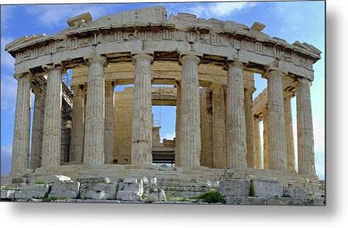 Athens Metal Print featuring the photograph Parthenon Close-up by Sean Hannon