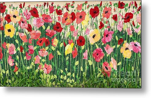 Mural Metal Print featuring the painting Poppies mural by Merana Cadorette