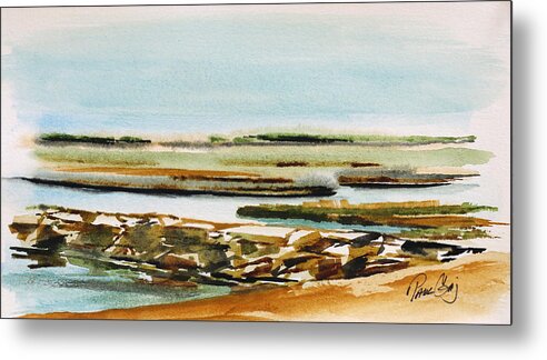 Cape Cod Metal Print featuring the painting Provincetown Jetty by Paul Gaj