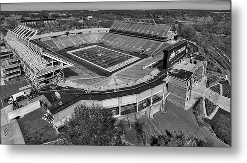 Rutgers Metal Print featuring the photograph Rutgers NJ Football Stadium IV BW by Susan Candelario