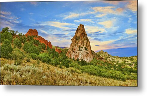 Colorado Metal Print featuring the photograph Sandstone Rock Formation in the Garden of the Gods in Colorado by Ola Allen