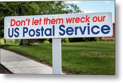 Usps Metal Print featuring the photograph Save the Mail sign by Phil Cardamone