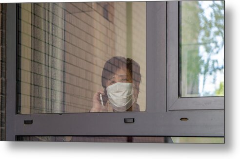 Lockdown Metal Print featuring the photograph Senior people lockdown at home by Liyao Xie