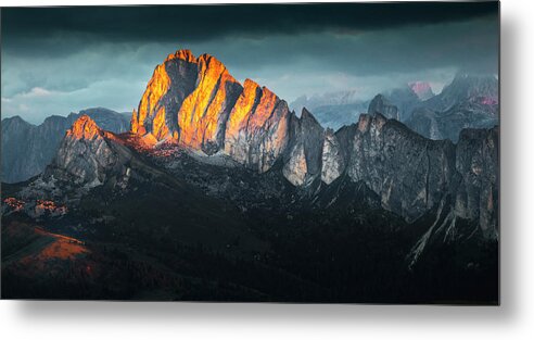  Metal Print featuring the photograph Sunrise in the Dolomites by Toma Bonciu