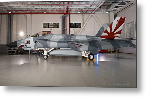 Sundowner Metal Print featuring the digital art Super Hornet Sundowner by Custom Aviation Art