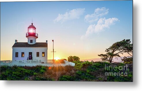 California Metal Print featuring the photograph The Old Point Loma Lighthouse at Sunset by David Levin
