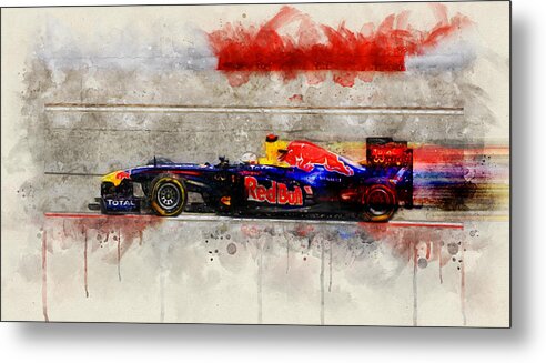 Formula 1 Metal Print featuring the digital art Vettel 2011 by Geir Rosset