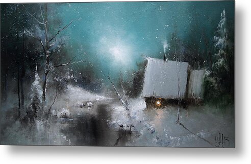 Russian Artists New Wave Metal Print featuring the painting Winter by Igor Medvedev
