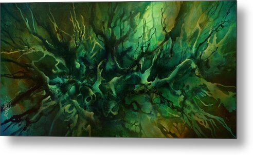Abstract Metal Print featuring the painting ' Garden of Dreams ' by Michael Lang