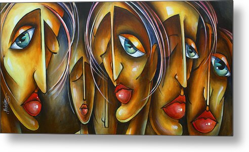 Portrait Metal Print featuring the painting ' Lost' by Michael Lang