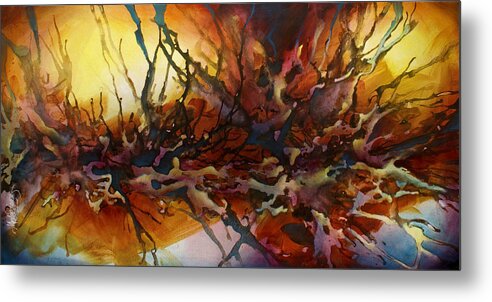 Abstract Metal Print featuring the painting ' Random Behavior ' by Michael Lang