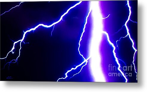 Lightning Metal Print featuring the photograph ACTUAL LIGHTNING in ZOOM IMAGE by Jesse Post