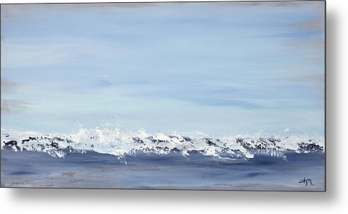 Coastal Metal Print featuring the painting Broken Blue by Tamara Nelson