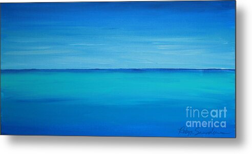 Turquoise Water Metal Print featuring the painting Calming Turquise Sea Part 1 of 2 by Robyn Saunders