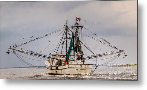 Charleston Boat Metal Print featuring the photograph Captain Andrew by Mike Covington