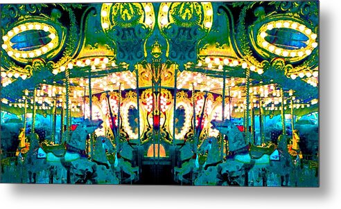 Carousel Metal Print featuring the photograph Carousel Convergence by Marianne Dow