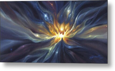 Celestial Art Metal Print featuring the painting Celestial Lotus by Lucy West
