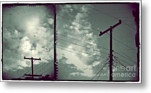Powerline Metal Print featuring the photograph Clouds and Power Lines by Patricia Strand