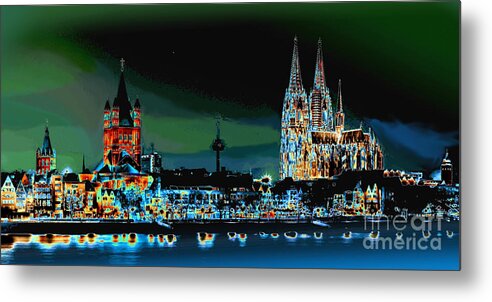 Europe Metal Print featuring the photograph Cologne panorama 2 by Rudi Prott