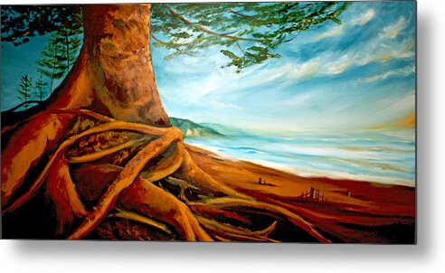 Landscape Metal Print featuring the painting Distant Shores Rejoice by Meaghan Troup