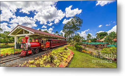 Dole Plantation Train Metal Print featuring the photograph Dole Plantation Train 2 to 1 Aspect Ratio by Aloha Art